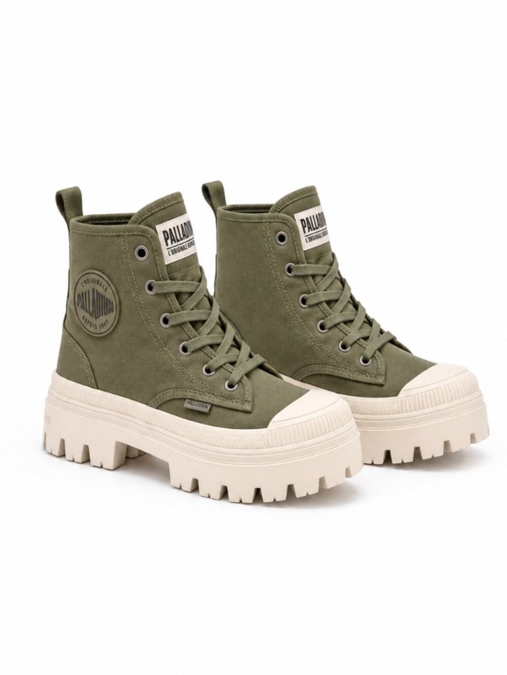 Palladium Revolt Hi TX Olive Platform High Top Sneakers Women’s 9 NIB